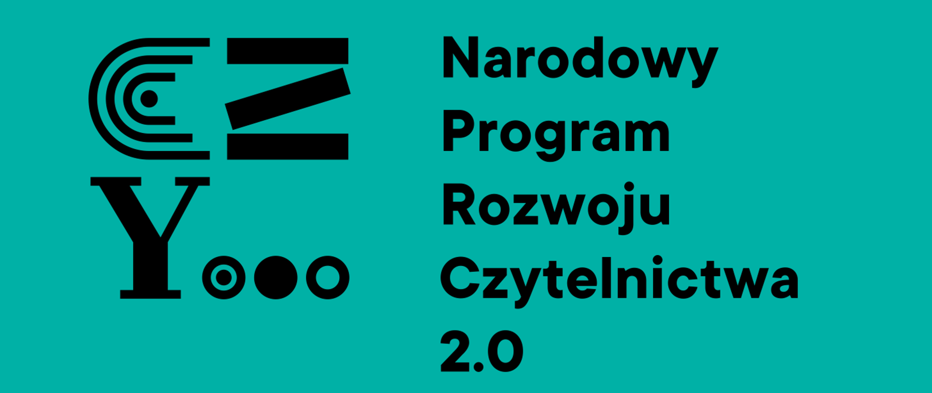 Narodowy Program Rozwoju Czytelnictwa 2.0 zielone tło czarny napis