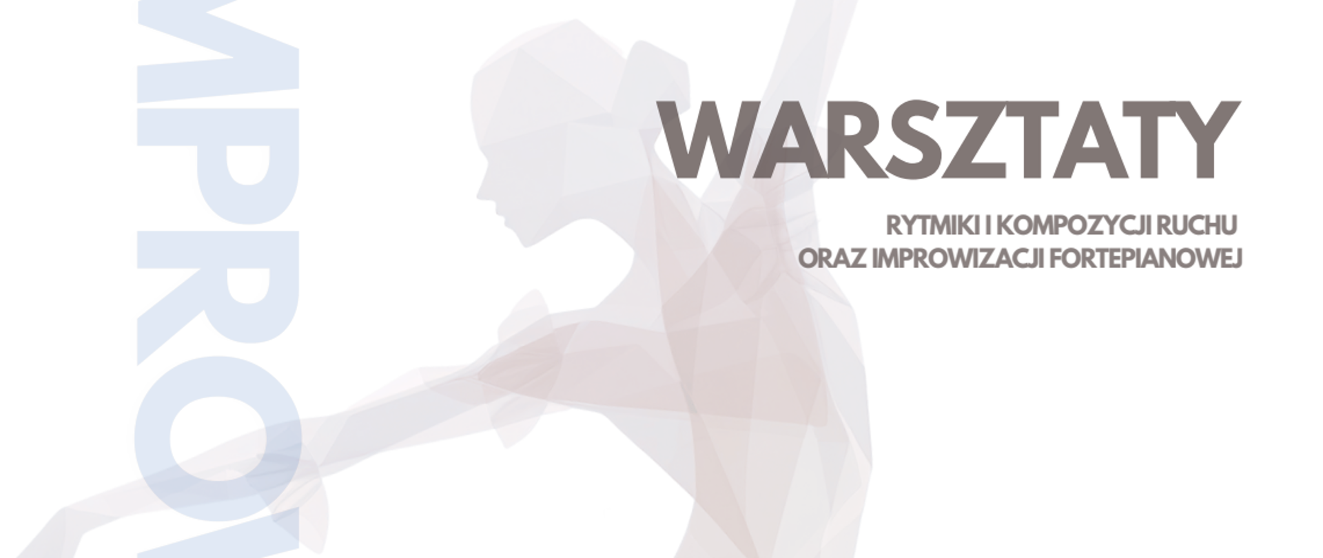 Baner; jasne tło; w prawym dolnym rogu logotyp szkoły oraz CEA; na środku tekst: Warsztaty z rytmiki i kompozycji ruchu oraz improwizacji fortepianowej 26.10.2024 r., godz. 11:00, ul. Basztowa 6, 31-134 Kraków