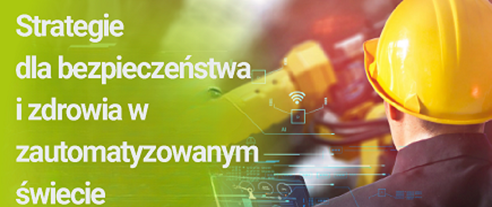 Kolorowa broszura dotycząca strategii dla bezpieczeństwa i zdrowia w zautomatyzowanym świecie