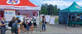 uczestnicy Dnia Otwartego Pogotowia Ratunkowego w Sosnowcu przy stoisku OZ PIS w Sosnowcu