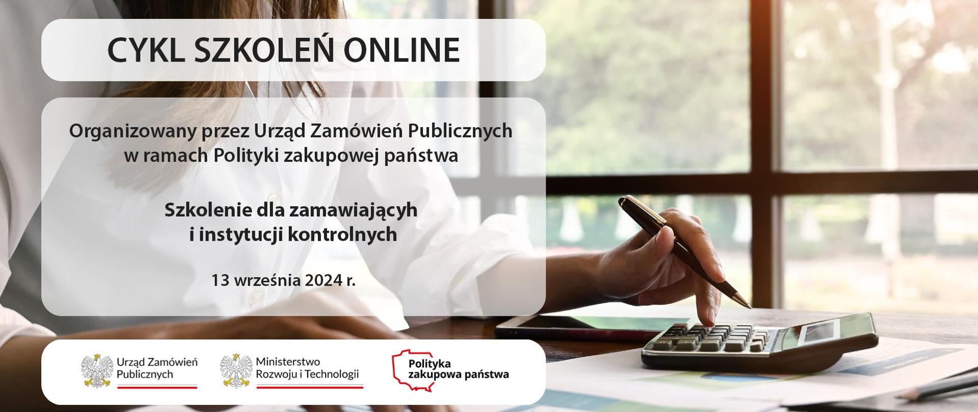 Szkolenie online organizowane przez Urząd Zamówień Publicznych - 13.09.2024