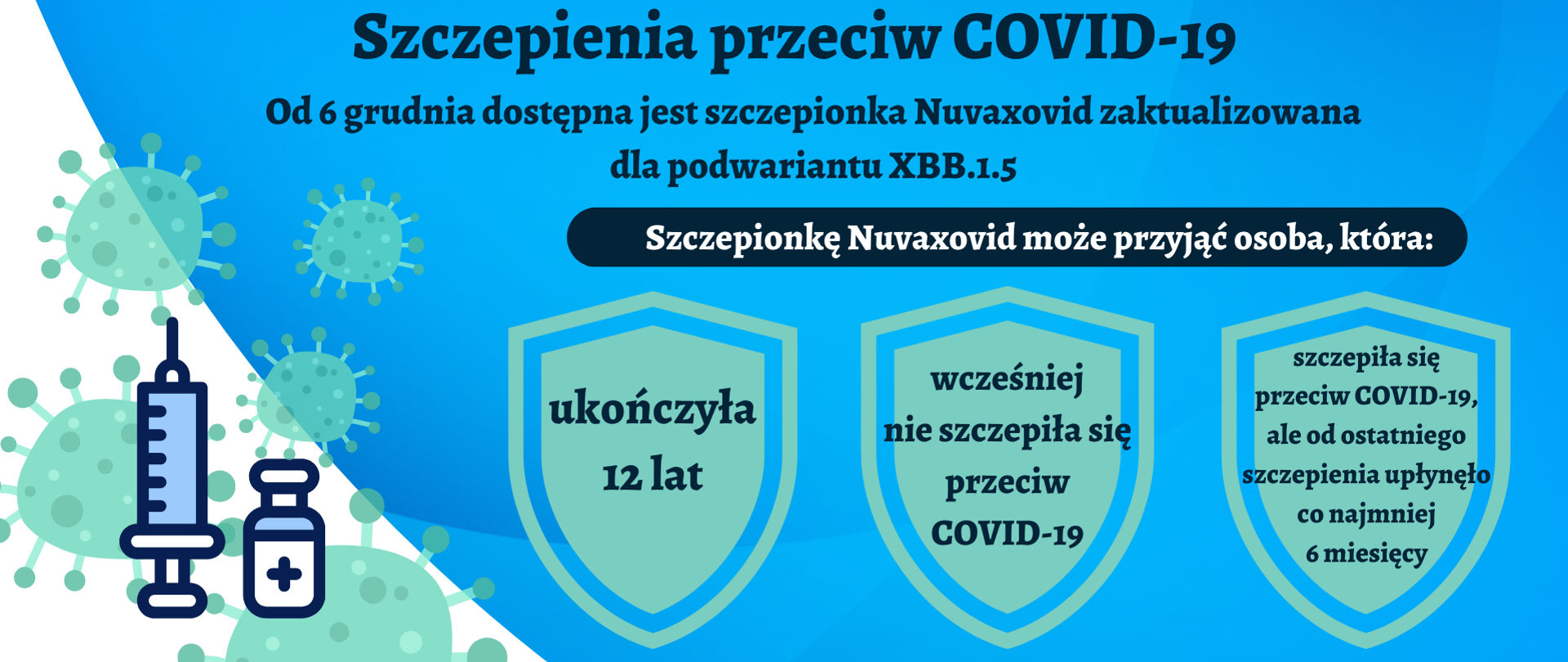 baner informujący o szczepieniach COVID-19