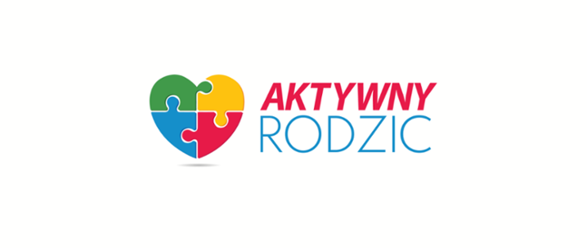 grafika z napisem aktywny rodzic i sercem ułożonym z puzzli