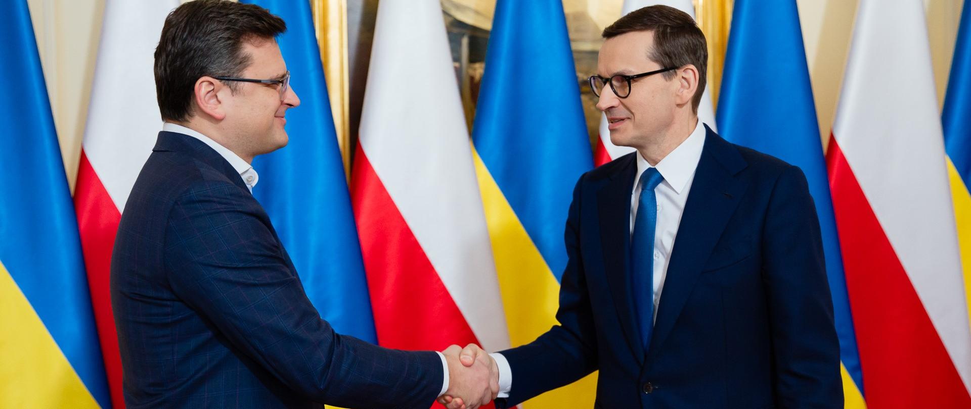 Prime Minister Mateusz Morawiecki and Minister of Foreign Affairs Ukraine Dmytro Kułeba