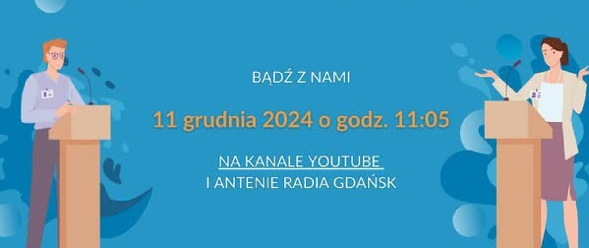 Zaproszenie na debatę edukacyjną pod tytułem "W dobie zmian klimatu i renaturyzacja, i regulacja rzek są potrzebne" Bądź z nami 11 grudnia 2024 o godz.11:05 na kanale YouTube i antenie Radia Gdańsk. 