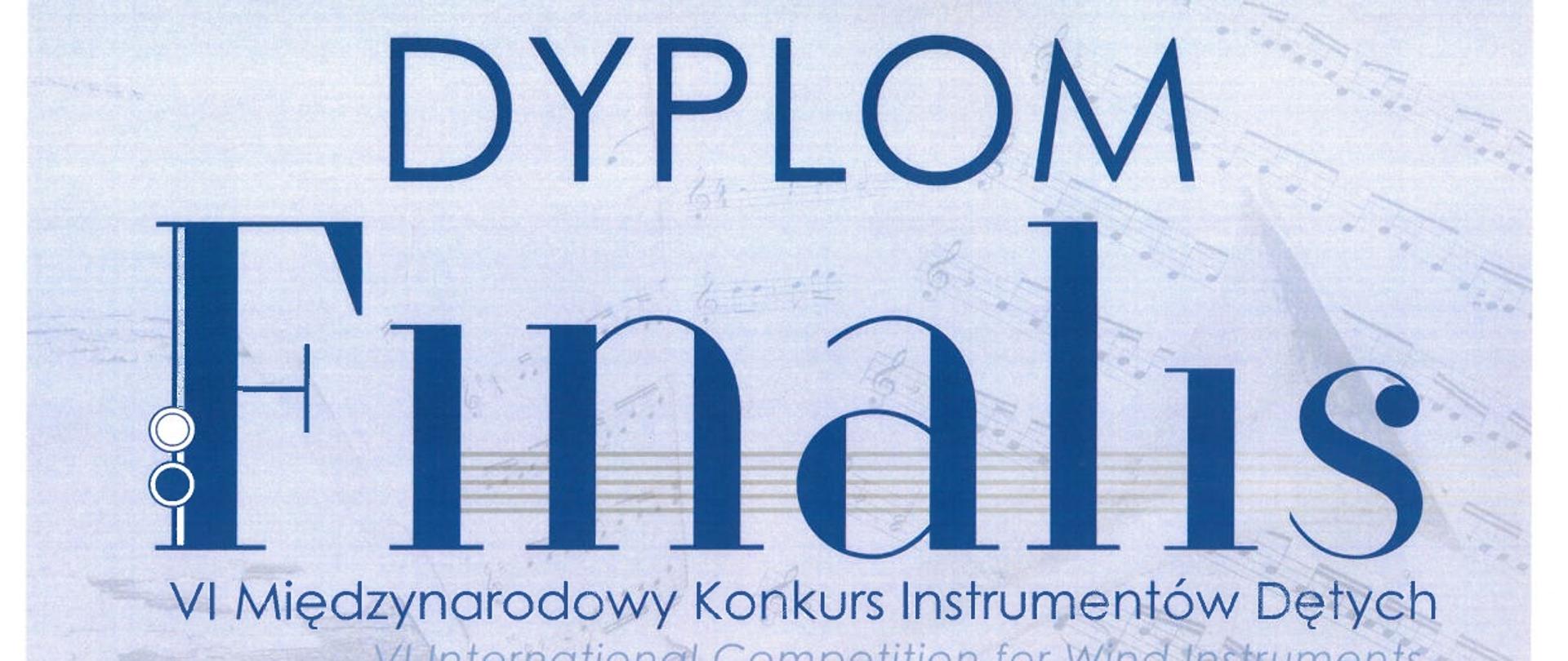 Dyplom za zdobycie Brązu z instrumentu flet w kategorii F otrzymała Karolina Frączek w szóstym Międzynarodowym Konkursie Instrumentów Dętych FINALIS w Białymstoku w dniach od trzynastego do szesnastego listopada dwa tysiące dwudziestego czwartego roku.