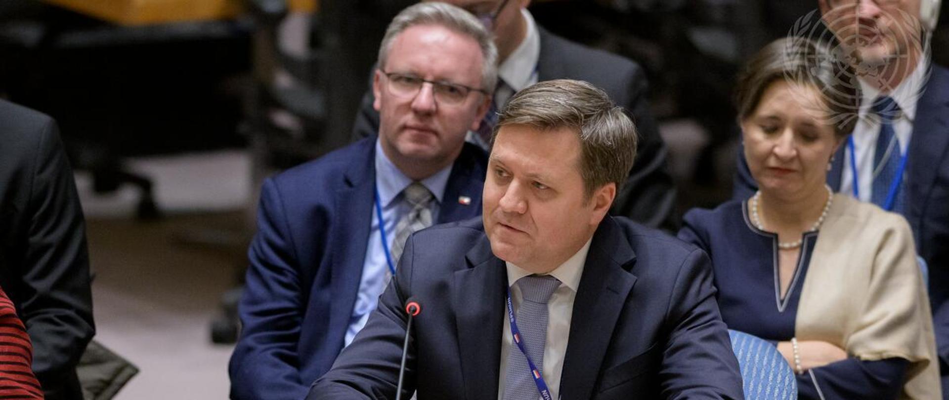 Wojciech Gerwel, Deputy Minister for Foreign Affairs of Poland, addresses the Security Council meeting on maintenance of peace and security of Ukraine.