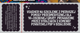 Voucher na szkolenie z pierwszej pomocy przekazany przez KP PSP Działdowo na licytację WOŚP