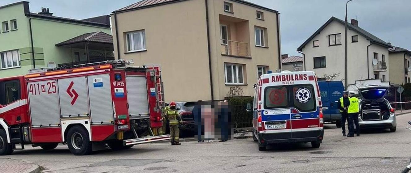 Wypadek Ciechanów ul Parkowa Komenda Powiatowa Państwowej Straży