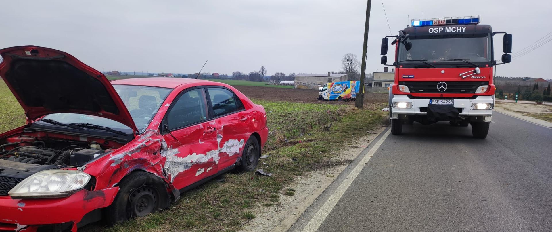 Zderzenie dwóch pojazdów m. Mchy.