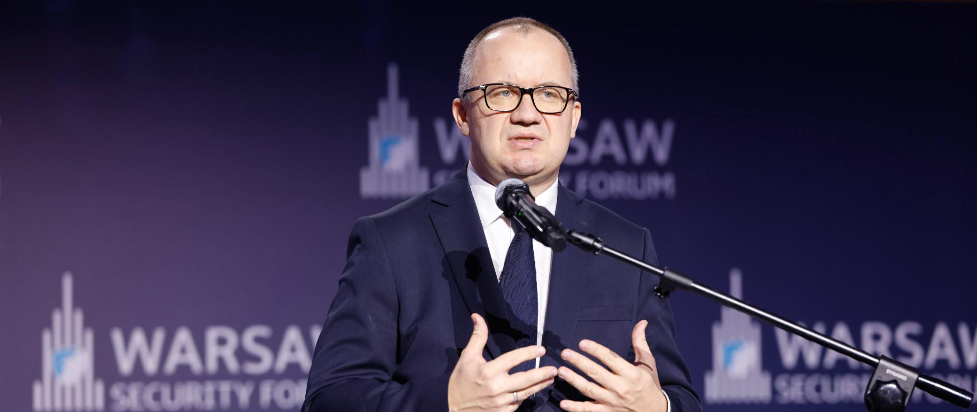 Minister Sprawiedliwości Adam Bodnar na konferencji Warsaw Security Forum, fot. WSF