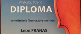 Dyplom wyróżnienia dla Leona Franas