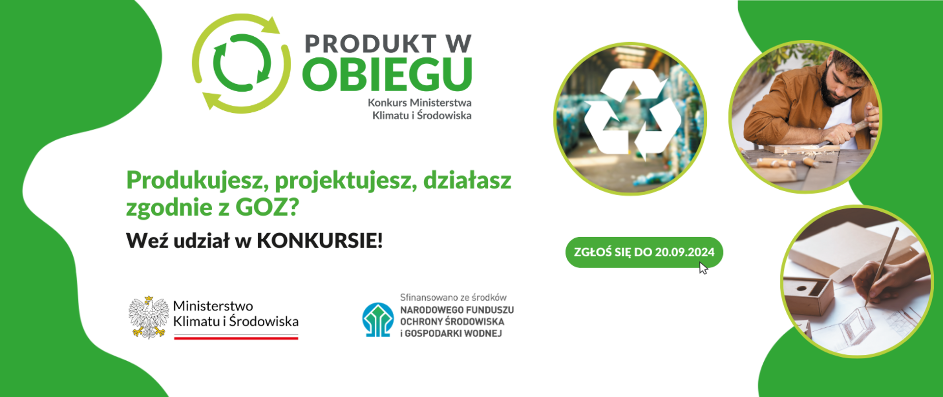 Baner konkursu Ministerstwa Klimatu i Środowiska "Produkt w obiegu"