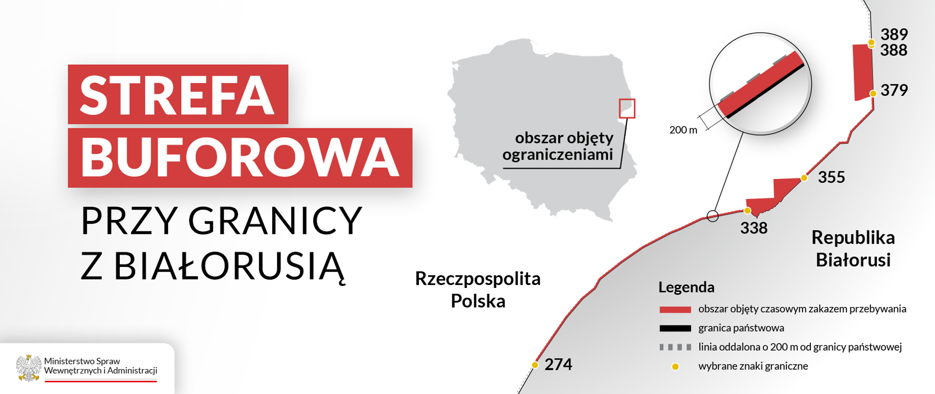 Mapa strefy buforowej przy granicy z Białorusią