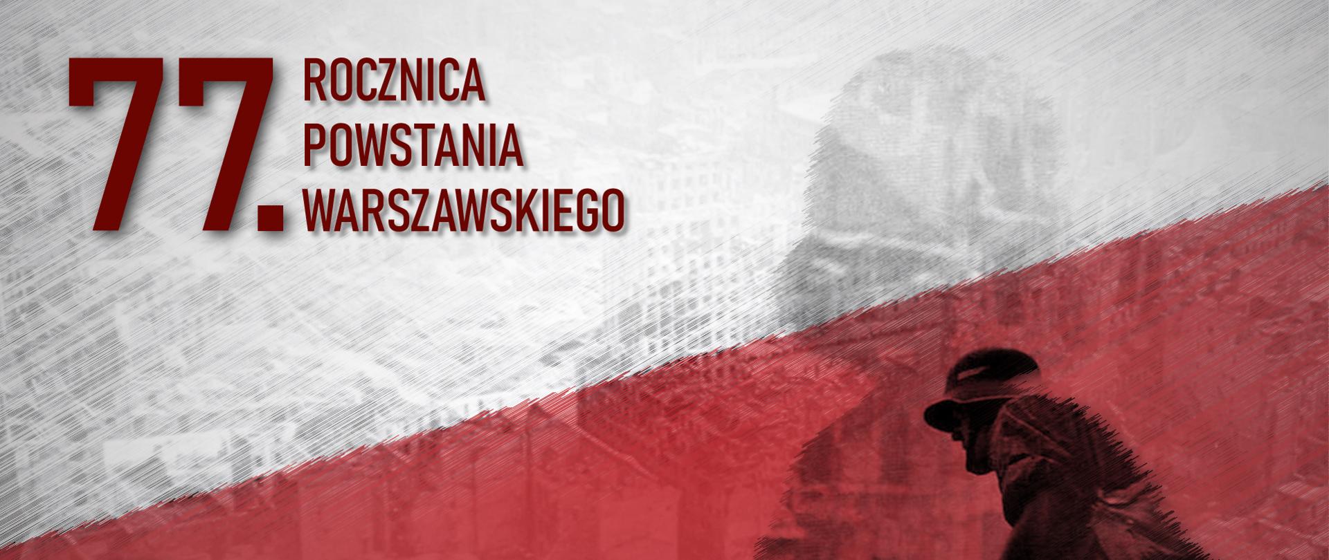 Grafika upamiętniająca 77. rocznicę Powstania Warszawskiego 