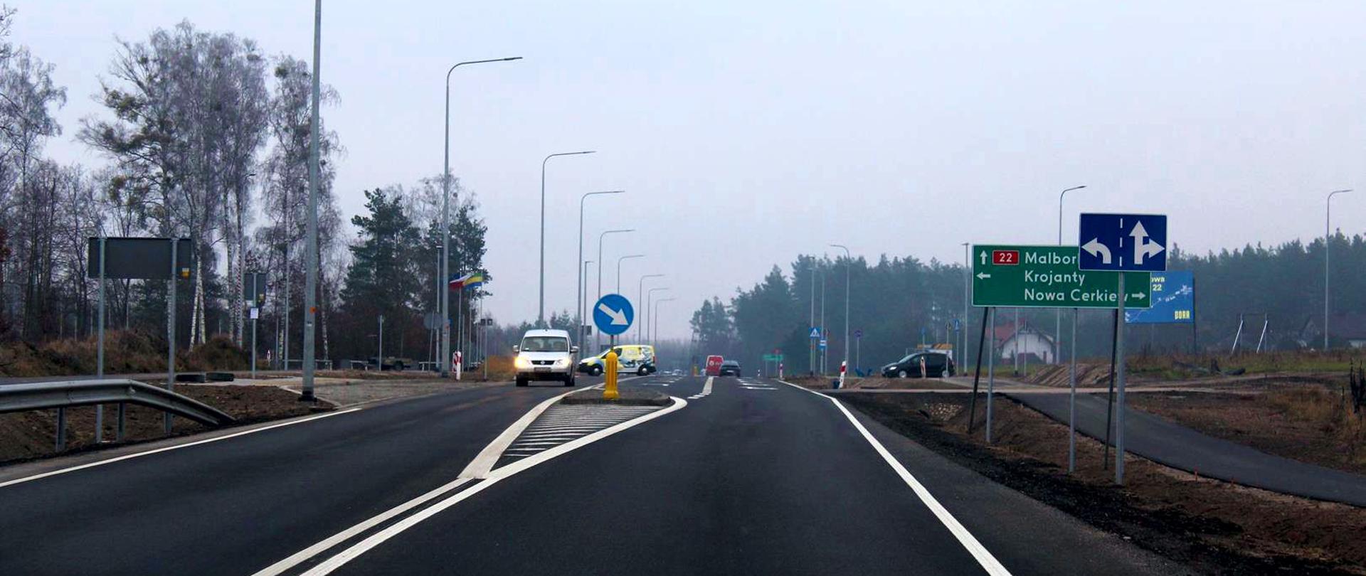 DK22 na odcinku z Chojnic do Czerska