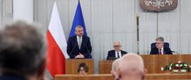 Wiceminister infrastruktury Stanisław Bukowiec w trakcie wypowiedzi