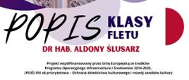 Plakat informacyjny dotyczący popisu klasy fletu dr hab. Aldony Ślusarz odbywającego się w dniu 12.12.2024 o godz. 18.00.