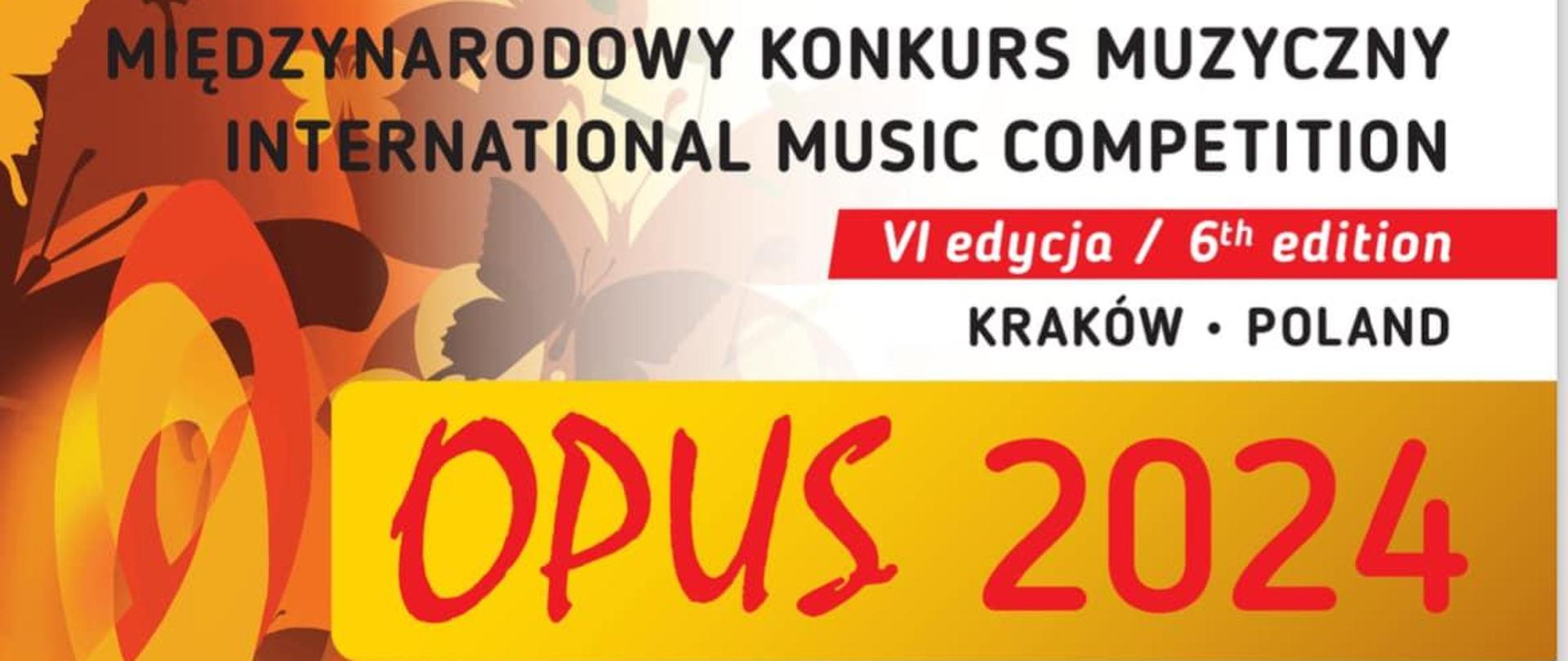 Dyplom dla Klary Stelmaszyk - wyróżnienie w kategorii A w Międzynarodowym Konkursie Muzycznym OPUS 2024