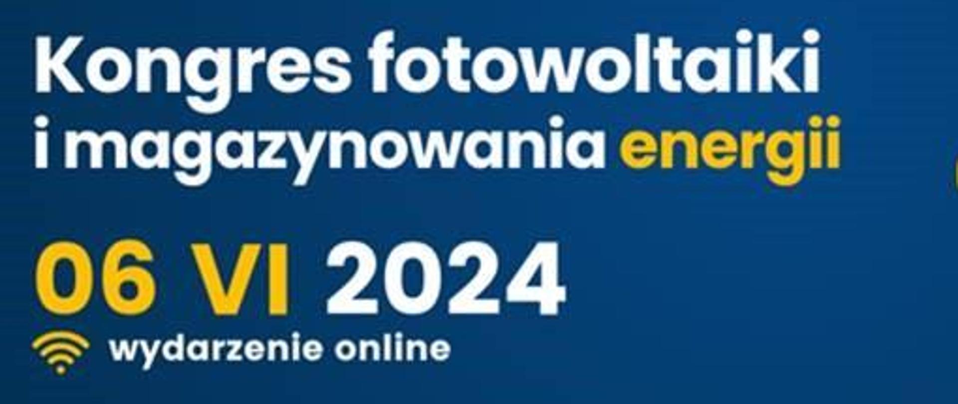 Plakat informacyjno-promocyjny oraz informacja o wydarzeniu PV CON 2024 Kongres Fotowoltaiczny, które odbędzie 6 czerwca 2024 w Warszawie