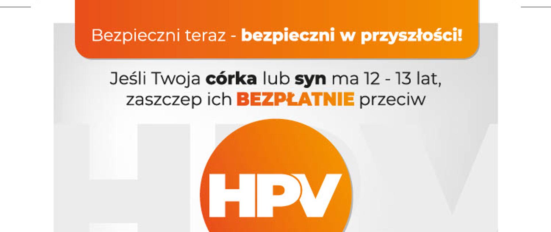 baner promujący szczepienia przeciwko HPV