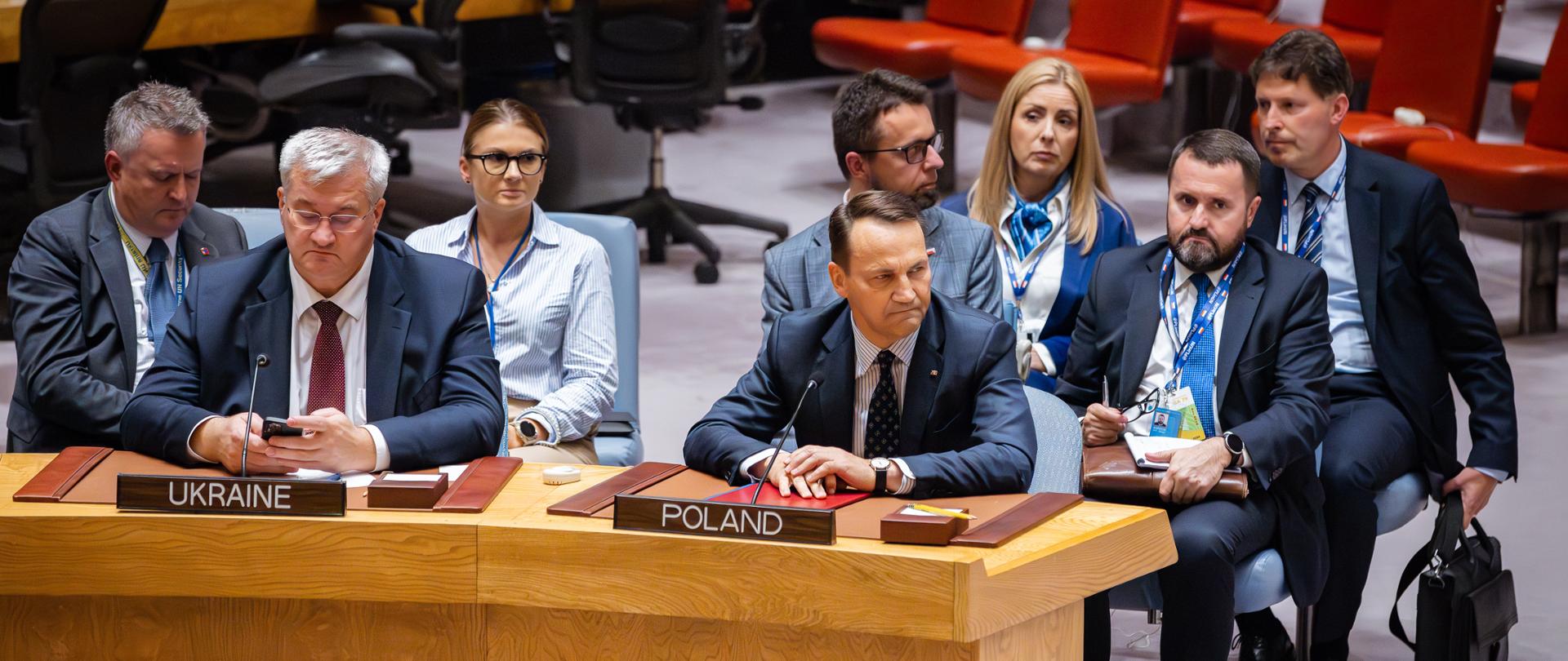 Minister Radosław Sikorski delivers speech at the UN Security Council