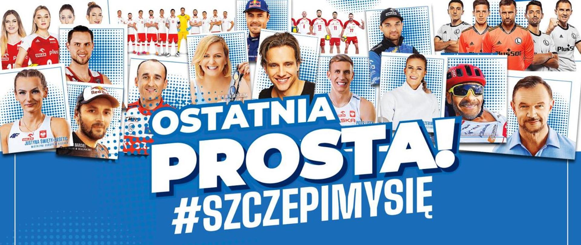 baner z napisem: Ostatnia prosta! szczepimy się