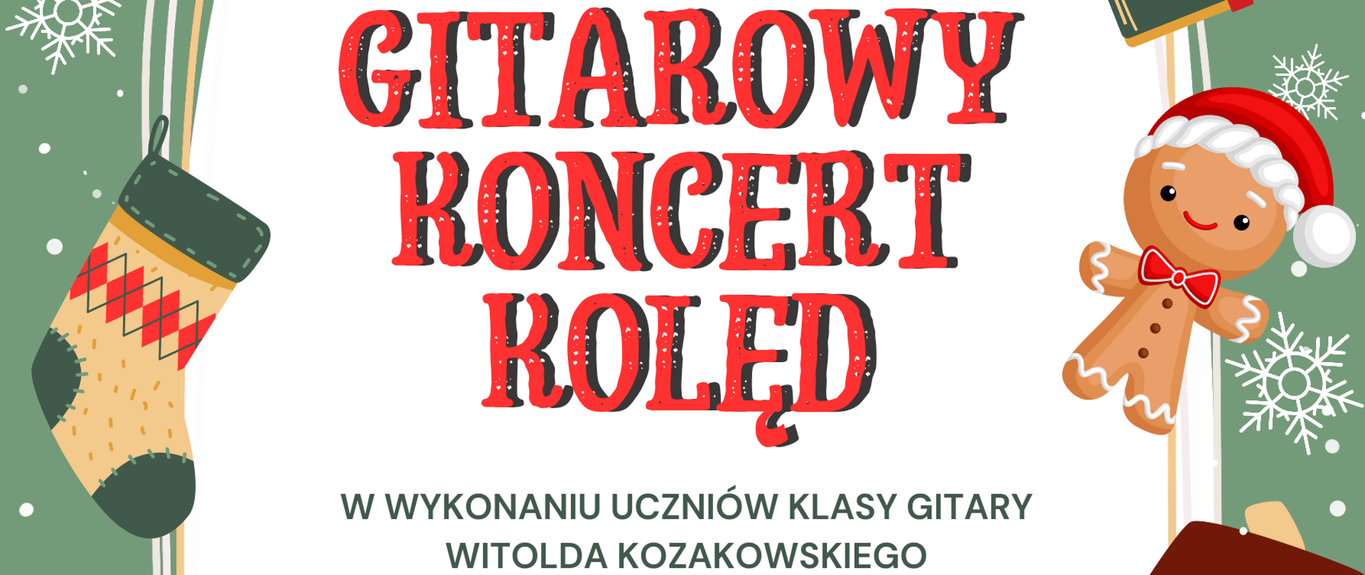 Gitarowy koncert kolęd - kolorowy plakat