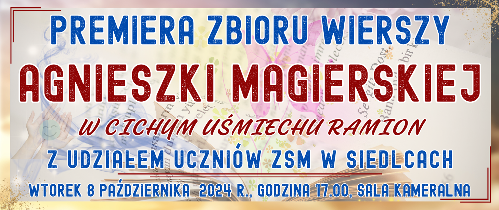 kolorowe tło z jasną ramką wkoło oraz informacja o wydarzeniu