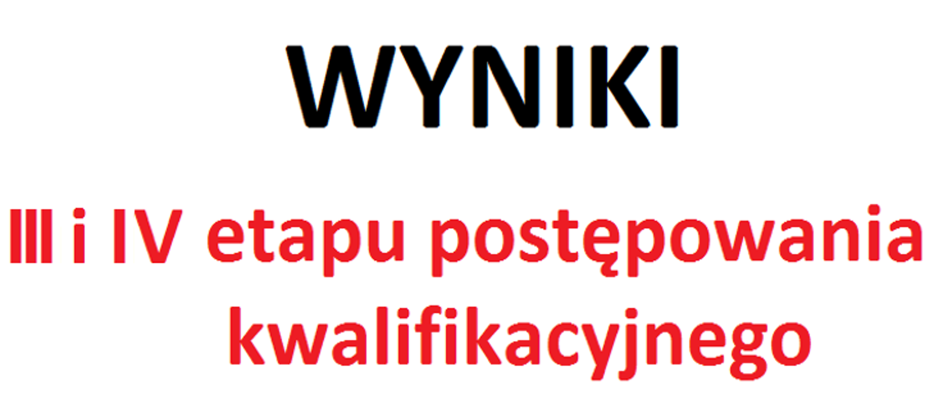 Wyniki III i IV etapu postępowania kwalifikacyjnego