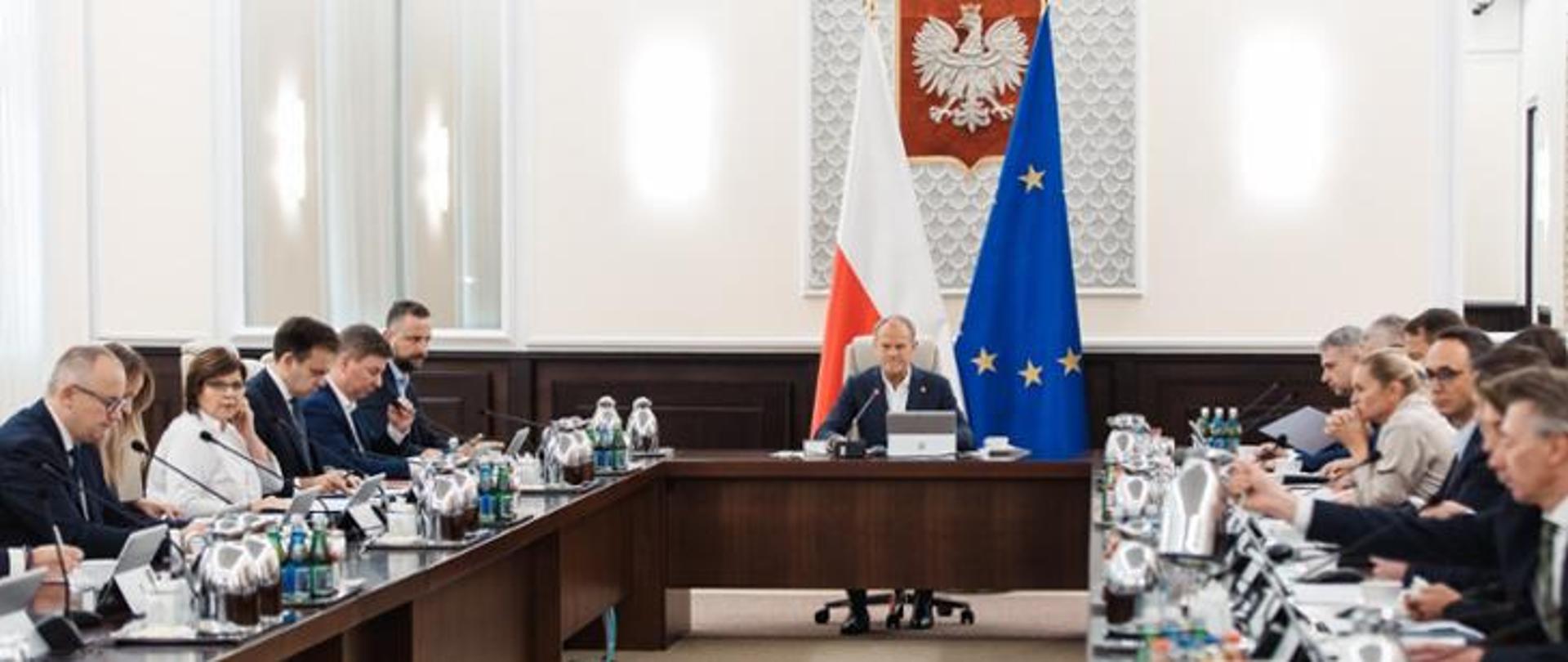 Prime Minister Donald Tusk during a cabinet meeting.