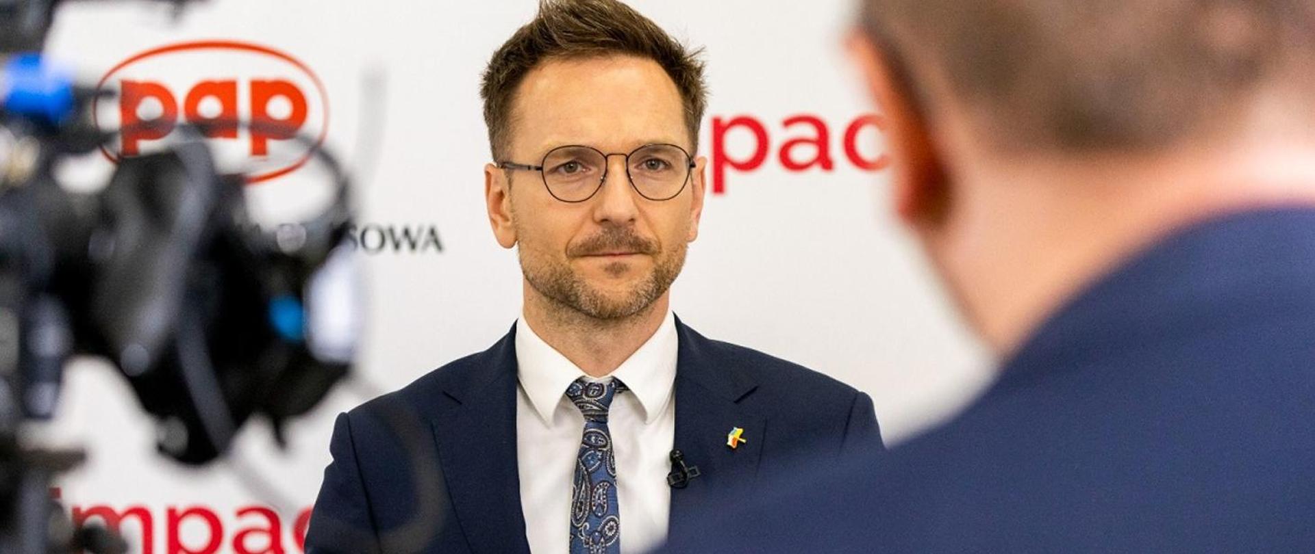 Minister Waldemar Buda on press conference during Impact'22