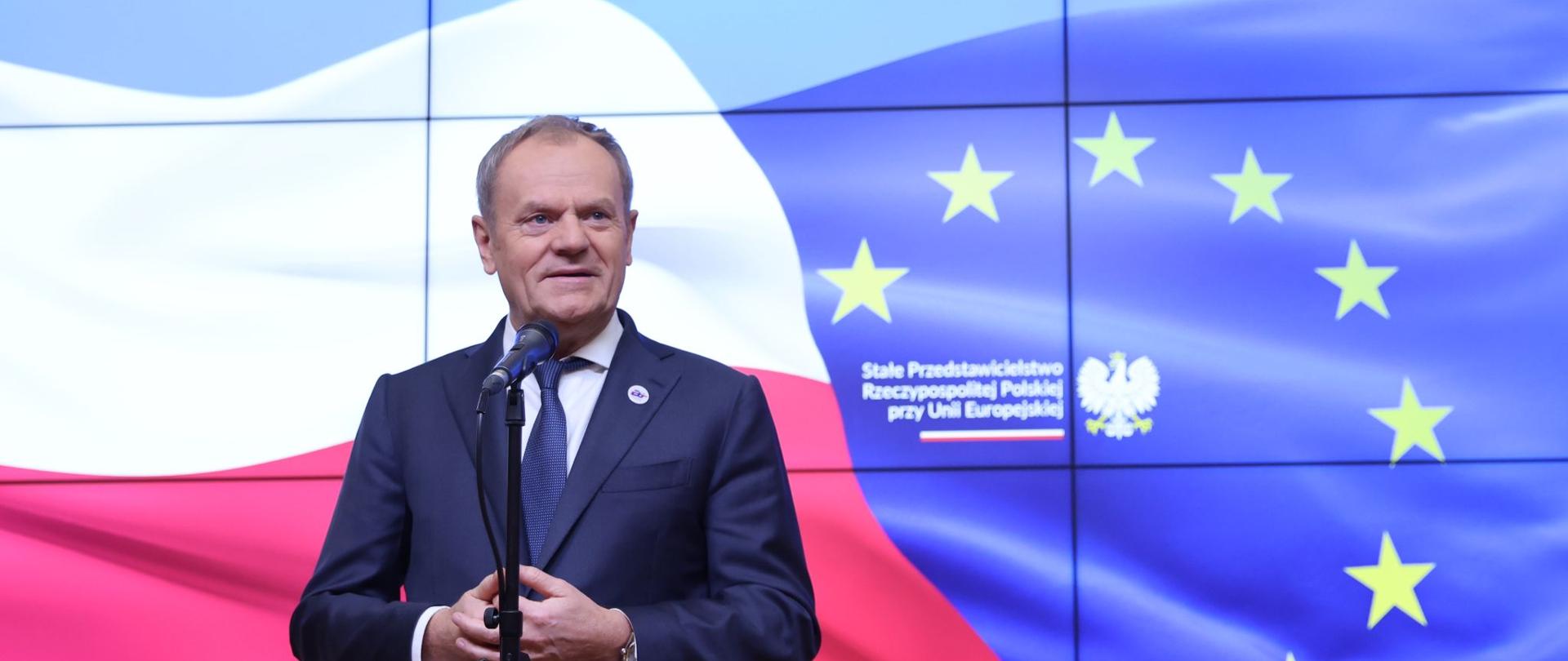 Premier Donald Tusk w Brukseli.