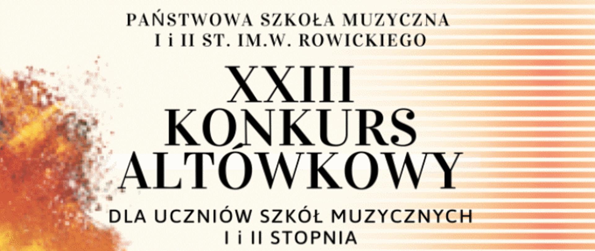 PLAKAT XIII KONKURS ALTÓWKOWY
