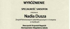 Dyplom Nadia Dusza 