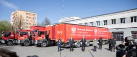 Departure of trucks loaded with medical supplies for Belarus. Warsaw, 23 April 2020
