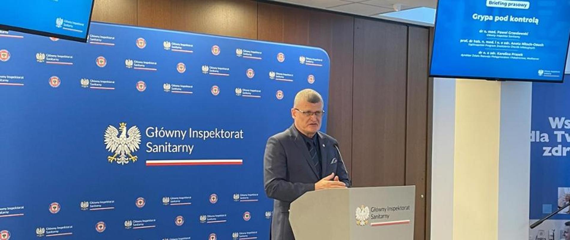 Główny Inspektor Sanitarny podczas konferencji "Grypa pod kontrolą" 