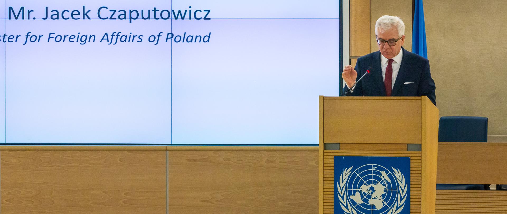 Minister Jacek Czaputowicz na forum Rady Praw Człowieka 