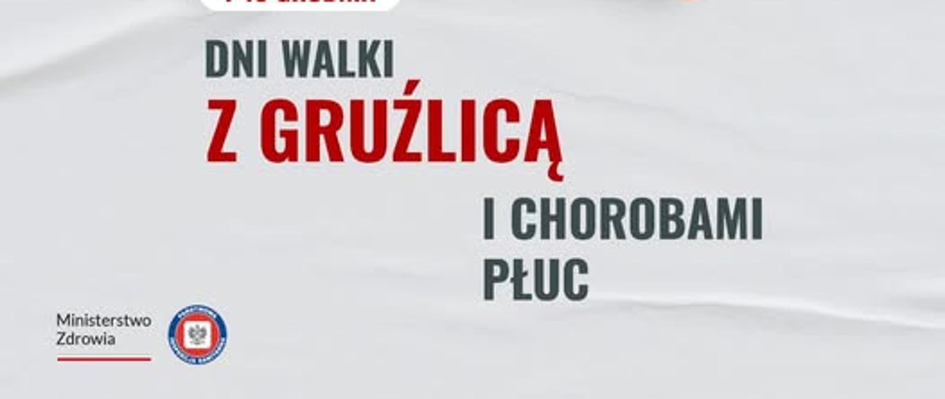 Grafika przedstawiająca płuca, pod spodem napisy: Dni walki z gruźlicą i chorobami płuc.