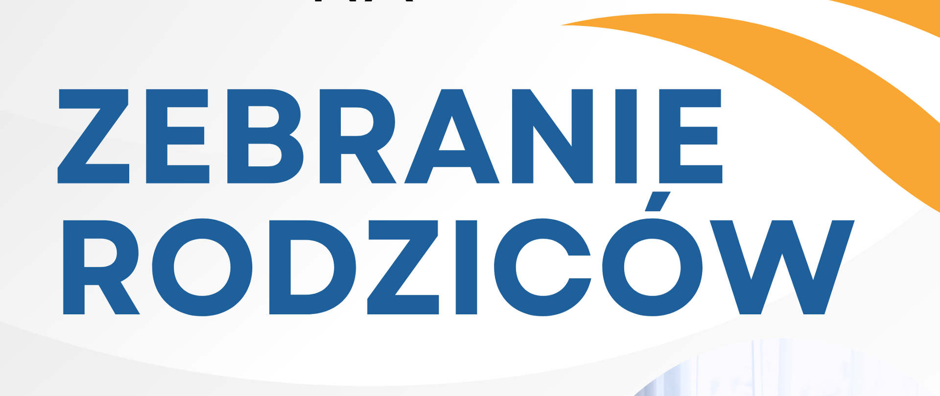 Białe tło W lewym górnym rogu logo szkoły według ustalonego znaku pośrodku graficzne przedmioty umieszczone w przestrzeni koło oraz pasy w kolorach pomarańczowym i granatowym na dole granatowy pasek tekst w kolorze czarnym i granatowym Serdecznie zapraszamy na zebranie rodziców 27 września 2024 17:10 sala koncertowa PSM Nysa obok w kole fotografia dwóch kobiet i Dziecka siedzących przy stoliku różowych ubraniach