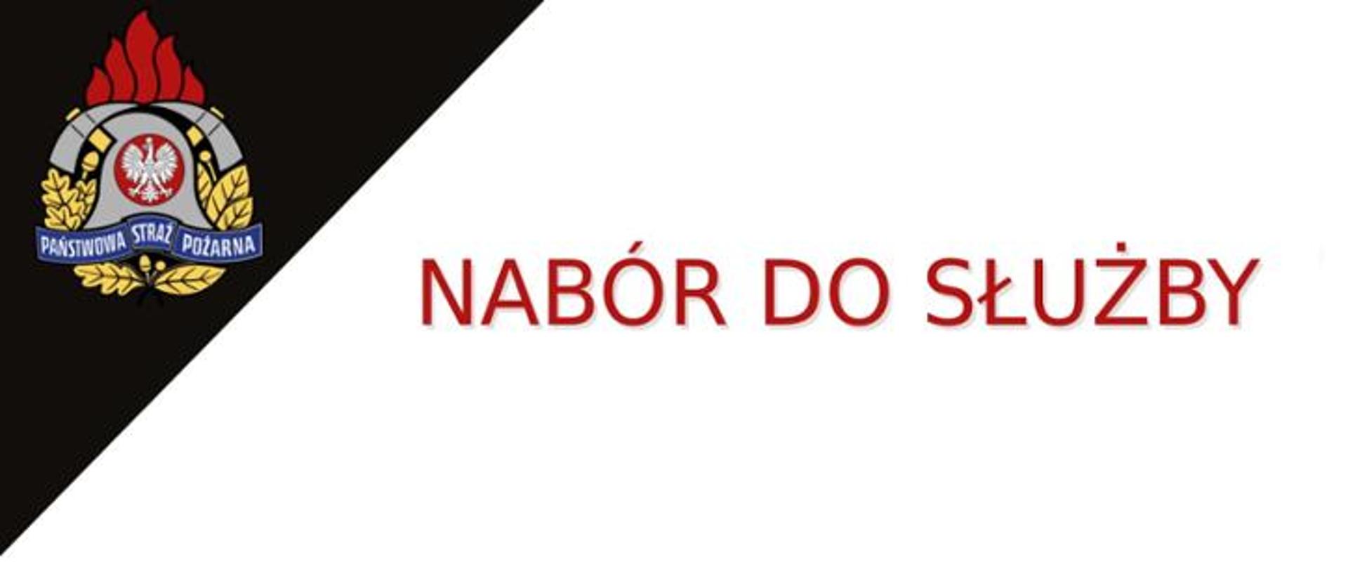 Logo PSP i napis "Nabór do służby"