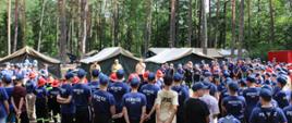 Ćwiczenia na Wojewódzkim Obozie Szkoleniowo-Wypoczynkowym Młodzieżowych Drużyn Pożarniczych