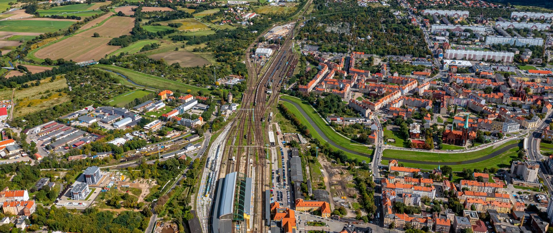 Miasto Legnica i rzeka Kaczawa