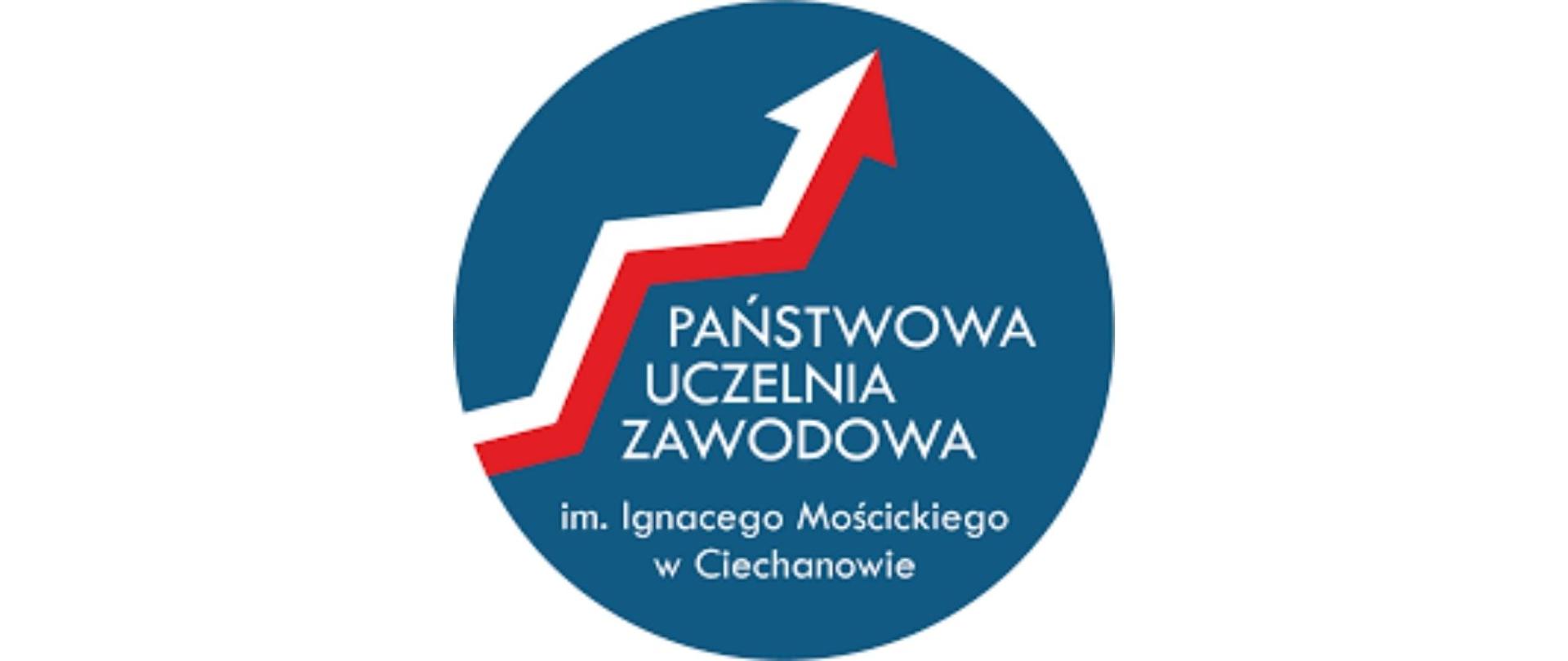 Na zdjęciu znajduje się logo Państwowej Uczelni Zawodowej im. Ignacego Mościckiego w Ciechanowie