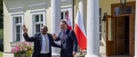Minister Radosław Sikorski welcoming UK Foreign Minister David Lammy to Chobielin