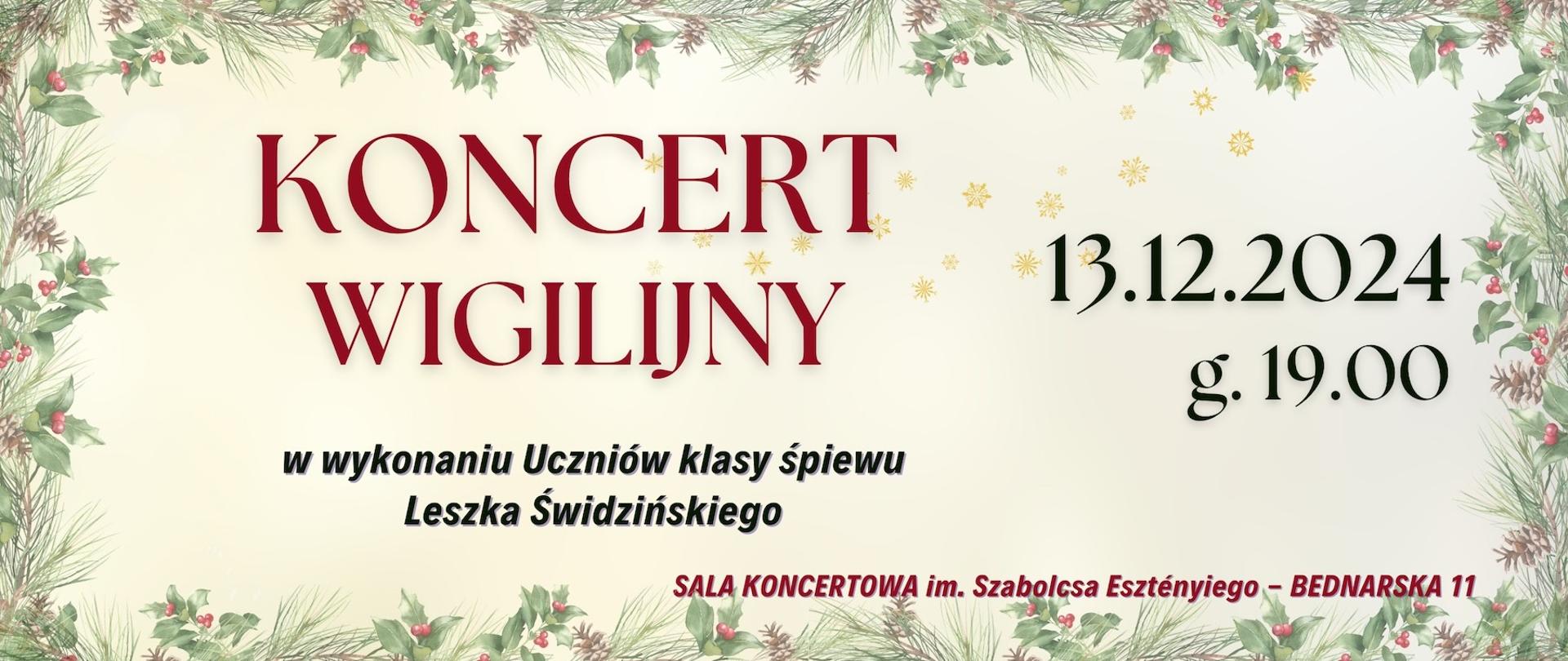 Baner - 13.12.2024 - koncert wigilijny - uczniowie klasy śpiewu Leszka Świdzińskiego, przy fortepianie Grzegorz Prokopczuk