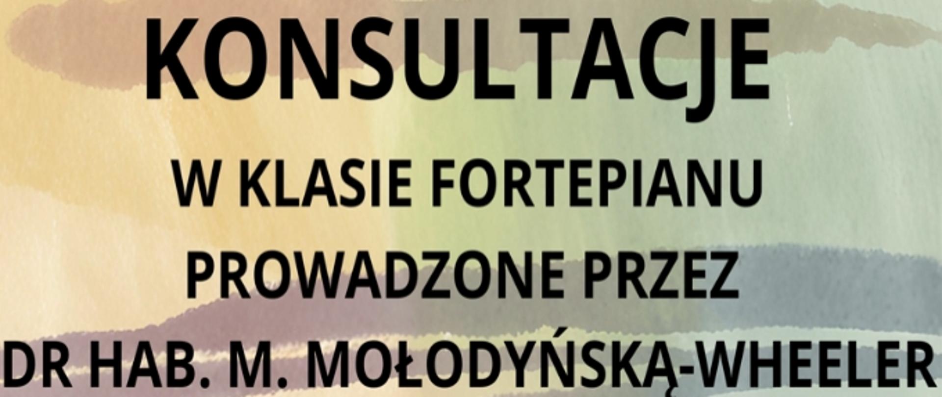 Plakat Konsultacje w klasie fortepianu