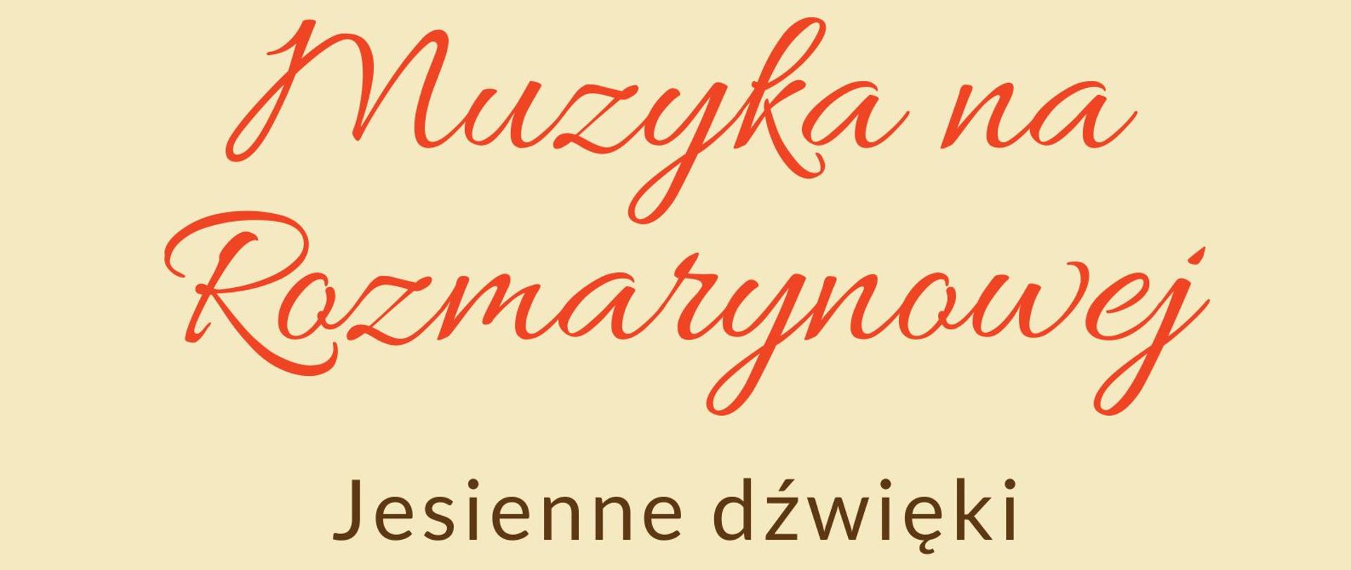 w dolnej części żółte i pomarańczowe liście klonu, w centralnej części informacja o miejscu, terminie oraz wykonawcach koncertu, całość ja jasnym tle