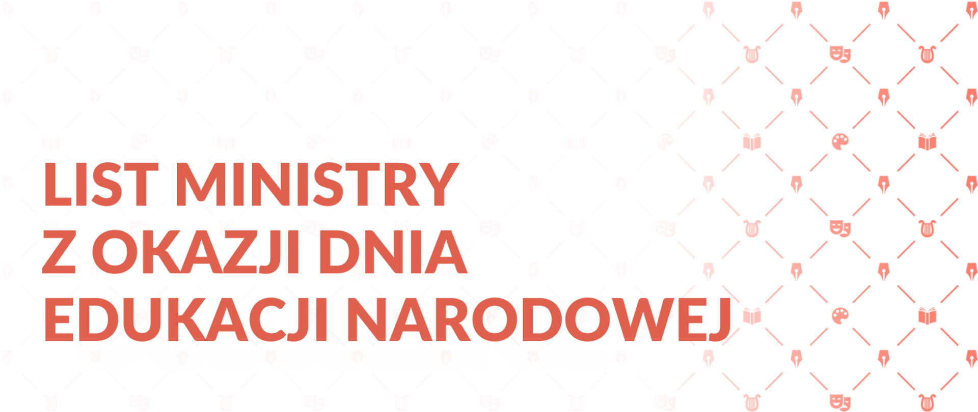 List Ministry Kultury i Dziedzictwa Narodowego z okazji Dnia Edukacji Narodowej