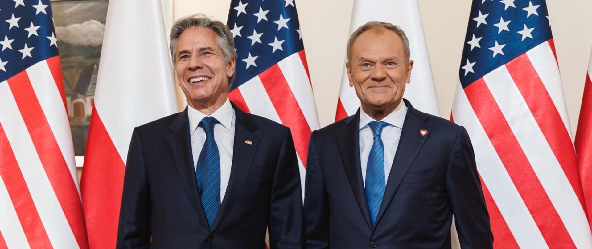 Premier Donald Tusk i Sekretarza Stanu USA Antony Blinken.